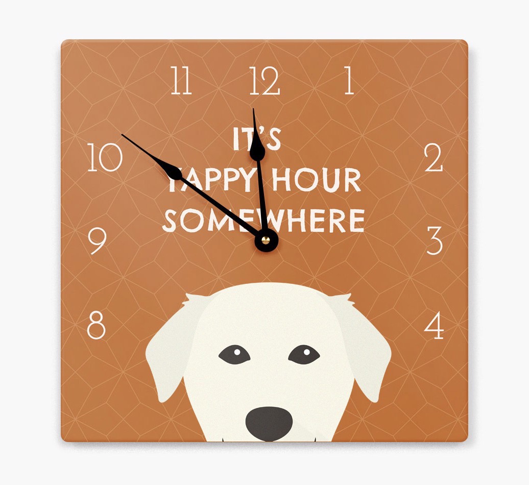 'Yappy Hour' - Personalized {breedFullName} Wall Clock