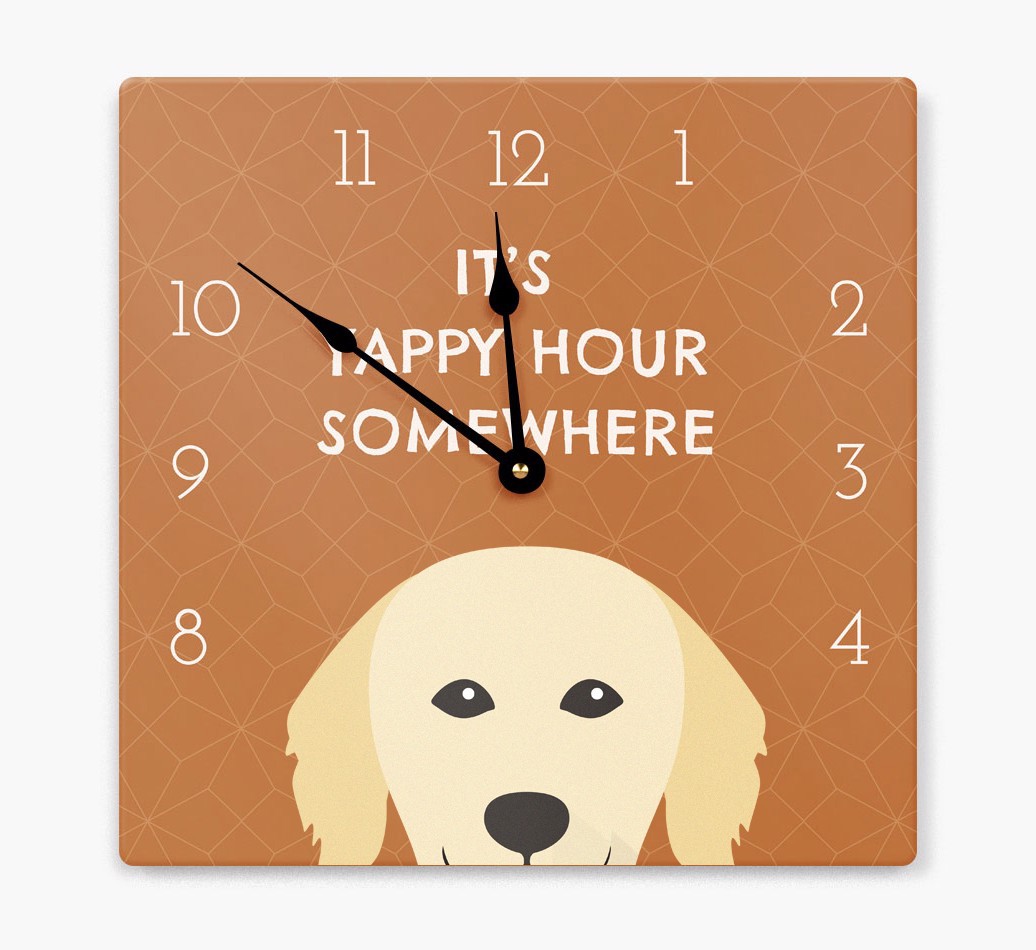 'Yappy Hour' - Personalized {breedFullName} Wall Clock