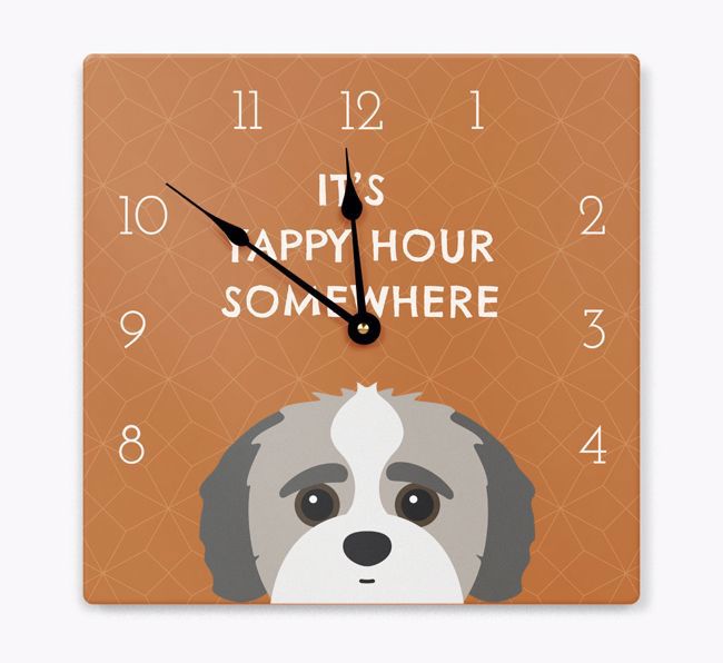 Yappy Hour: Personalised {breedFullName} Wall Clock