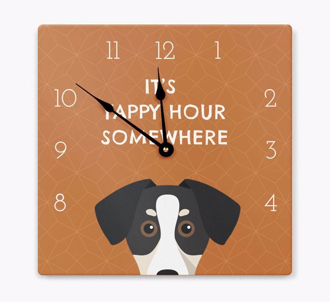 Yappy Hour: Personalized Wall Clock with {breedFullName} Icon