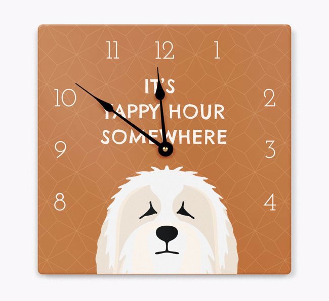 Yappy Hour: Personalized Wall Clock with {breedFullName} Icon