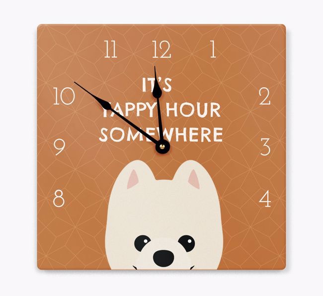 Yappy Hour: Personalized Wall Clock with {breedFullName} Icon