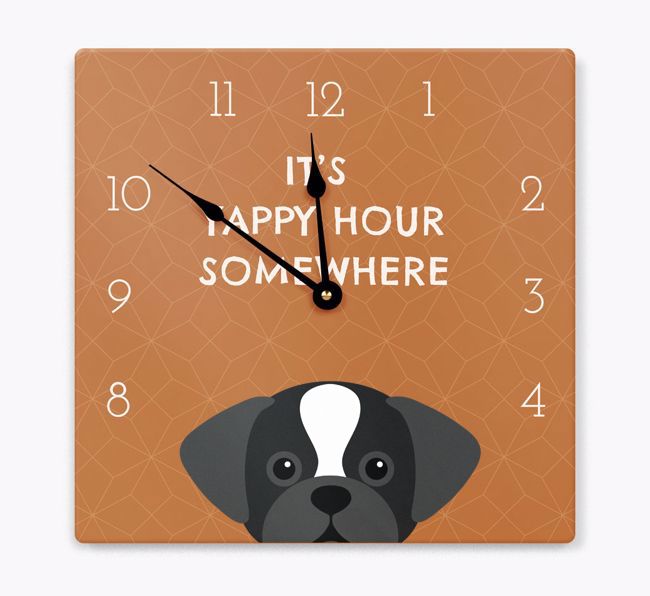 Yappy Hour: Personalized Wall Clock with {breedFullName} Icon