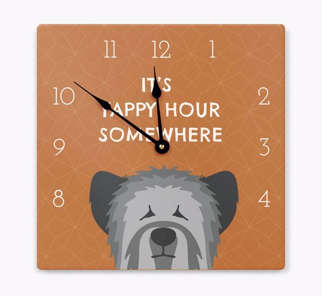 Yappy Hour: Personalized Wall Clock with {breedFullName} Icon