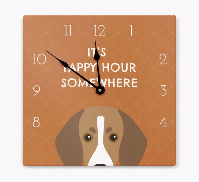 Yappy Hour: Personalized Wall Clock with {breedFullName} Icon