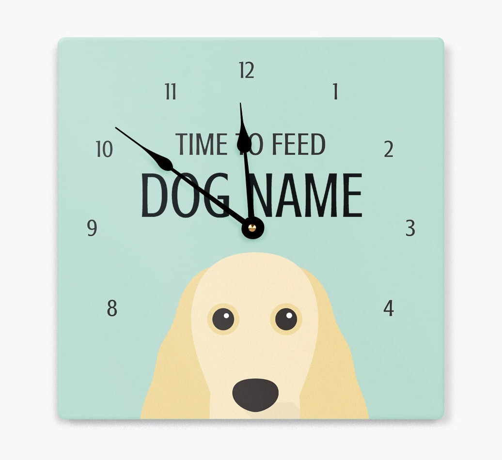 'Time To Feed...' - Personalized Wall Clock with {breedFullName} Icon