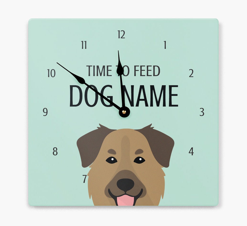 'Time To Feed...' - Personalized Wall Clock with {breedFullName} Icon