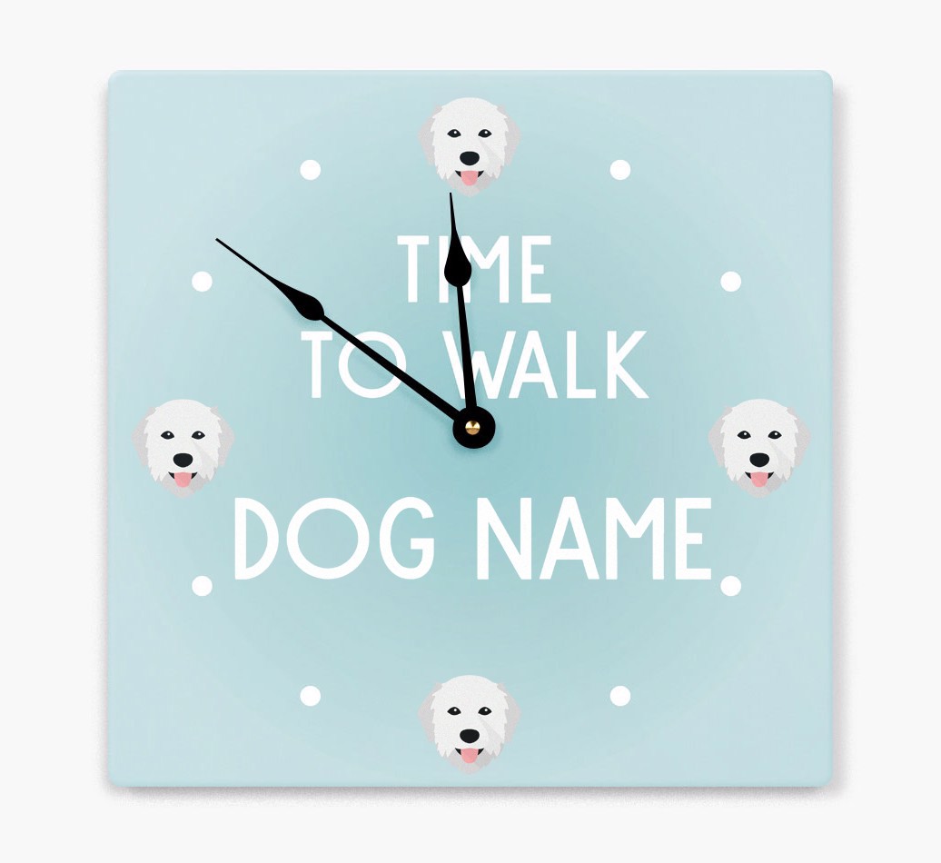 'Time To Walk...' - Personalised Wall Clock with {breedFullName} Icon