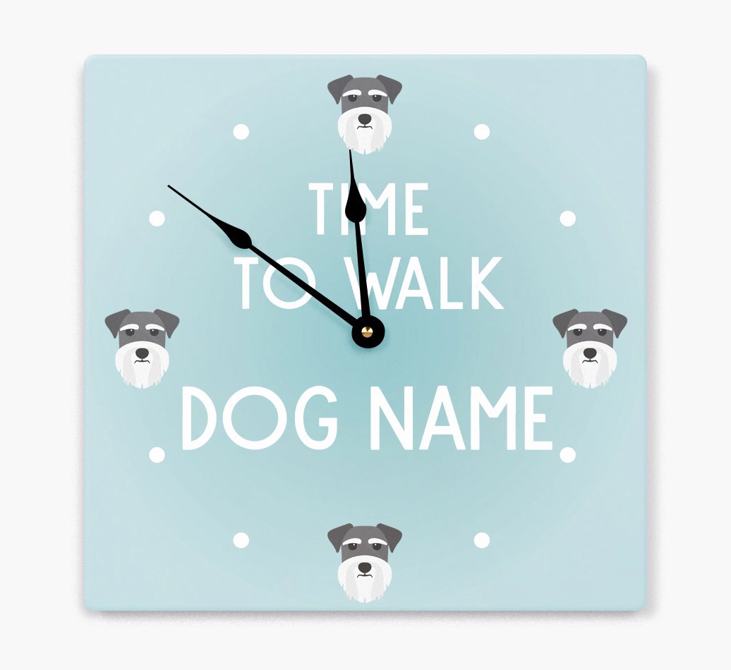 'Time To Walk...' - Personalized Wall Clock with {breedFullName} Icon