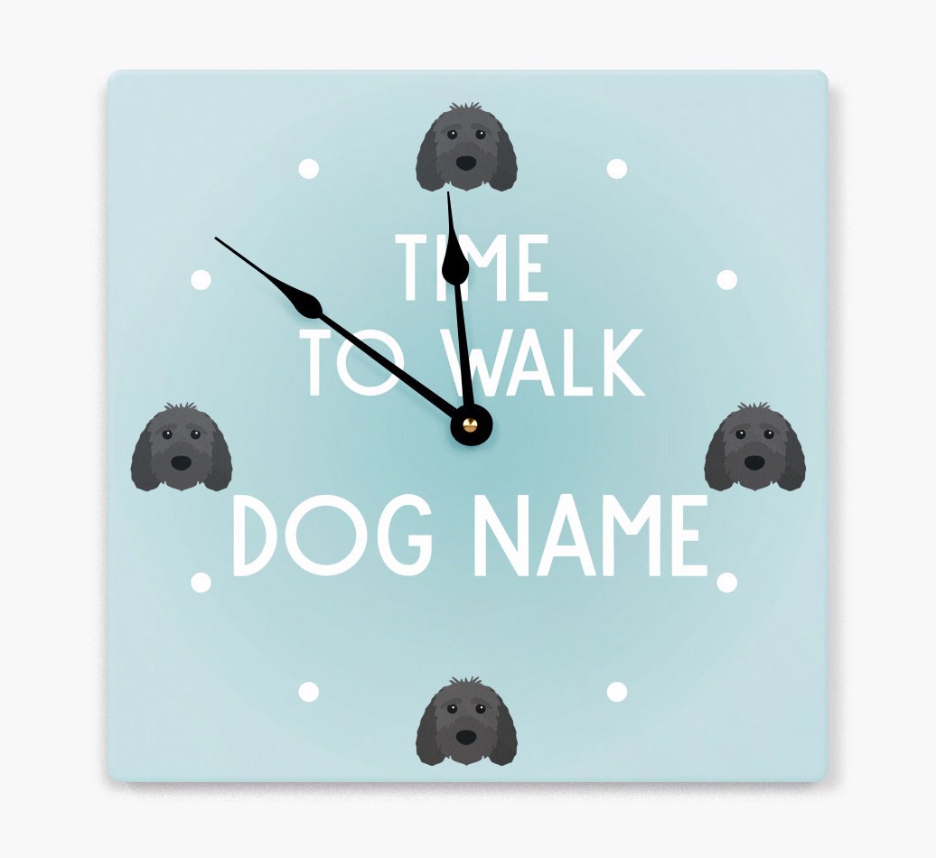 'Time To Walk...' - Personalised Wall Clock with {breedFullName} Icon