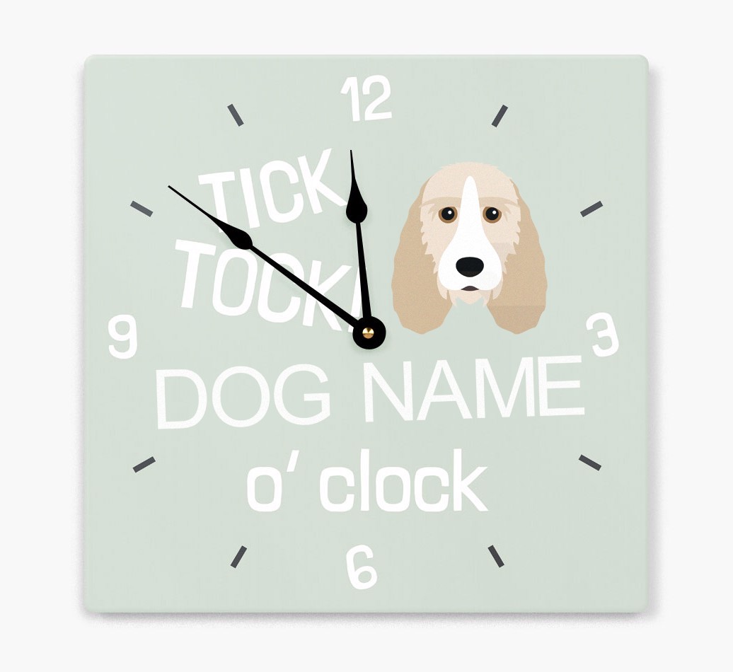 'Tick Tock 'O' Clock' - Personalised Wall Clock with {breedFullName} Icon