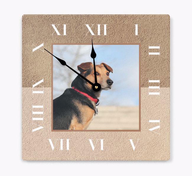 Half Tone Numerals: Photo Upload {breedFullName} Wall Clock