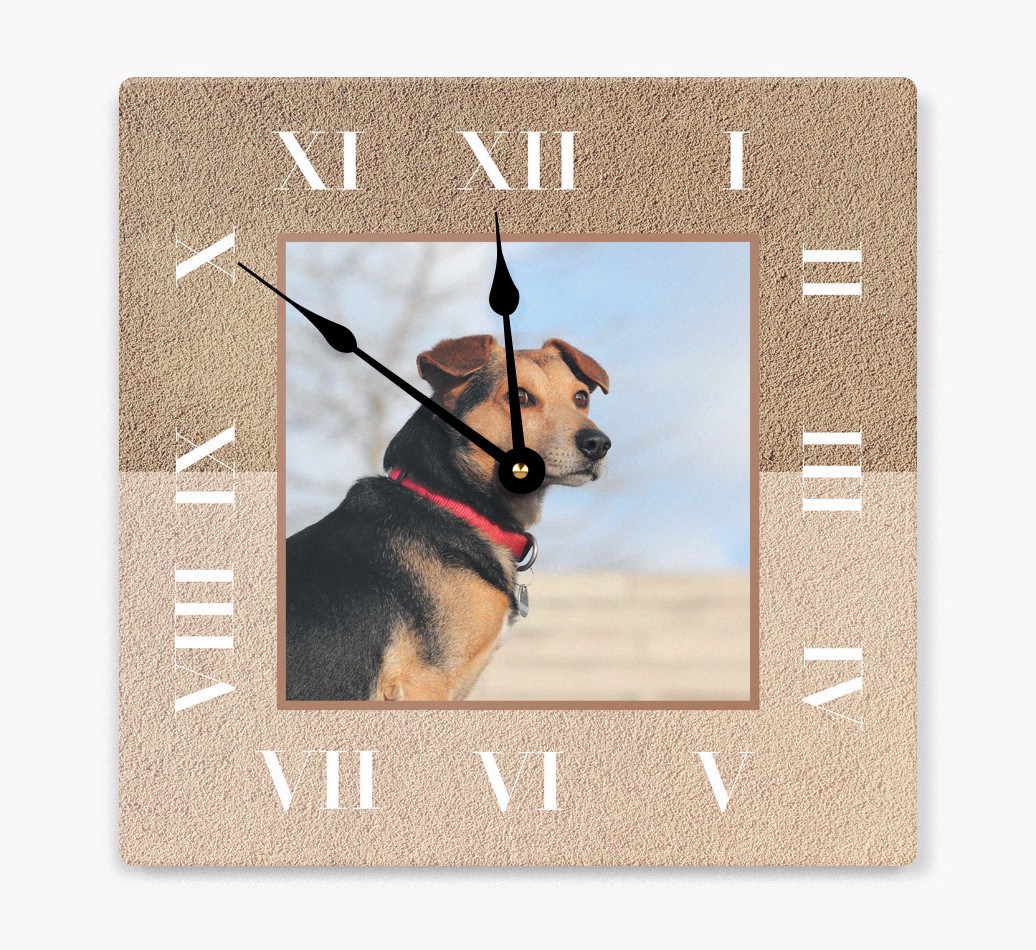 'Half Tone Numerals' - Personalized Wall Clock with {breedFullName} Photo