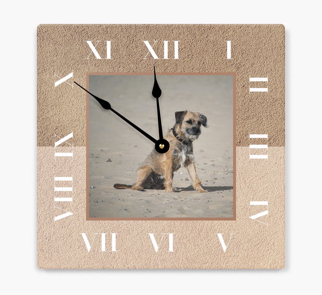 'Half Tone Numerals' - Personalized Wall Clock with {breedFullName} Photo
