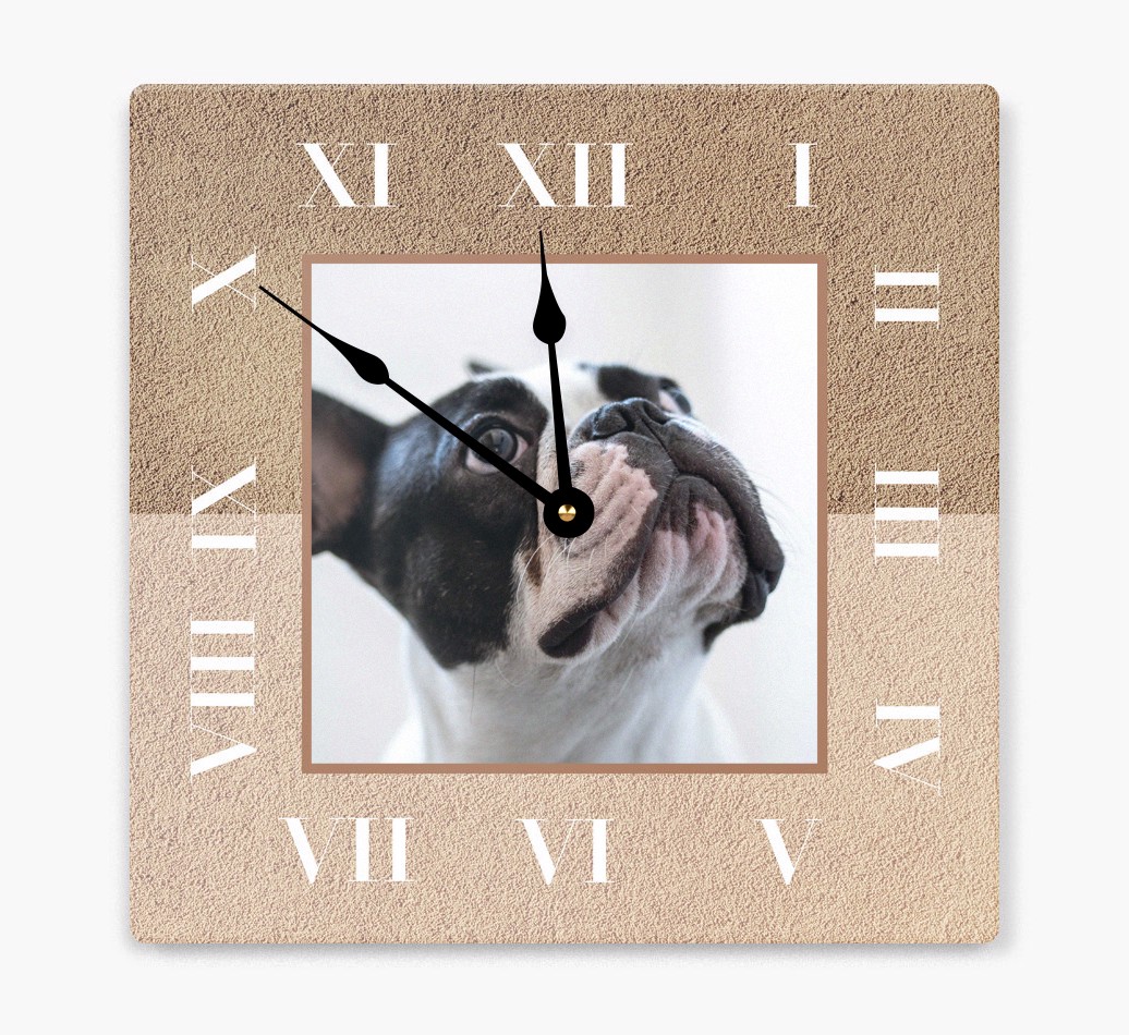 'Half Tone Numerals' - Personalised Wall Clock with {breedFullName} Photo