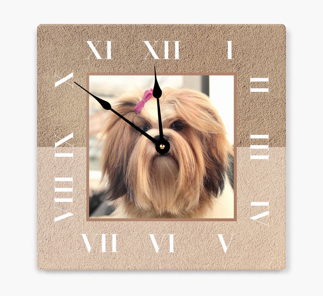 'Half Tone Numerals' - Personalised Wall Clock with {breedFullName} Photo