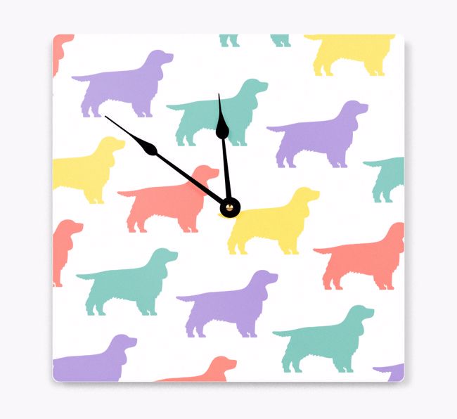 Dog Silhouette Pattern: Personalised {breedFullName} Wall Clock