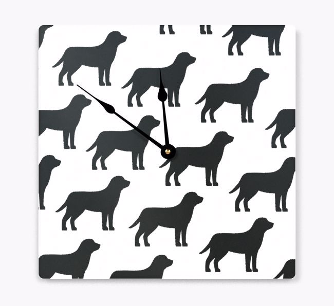 Dog Silhouette Pattern: Personalised {breedFullName} Wall Clock