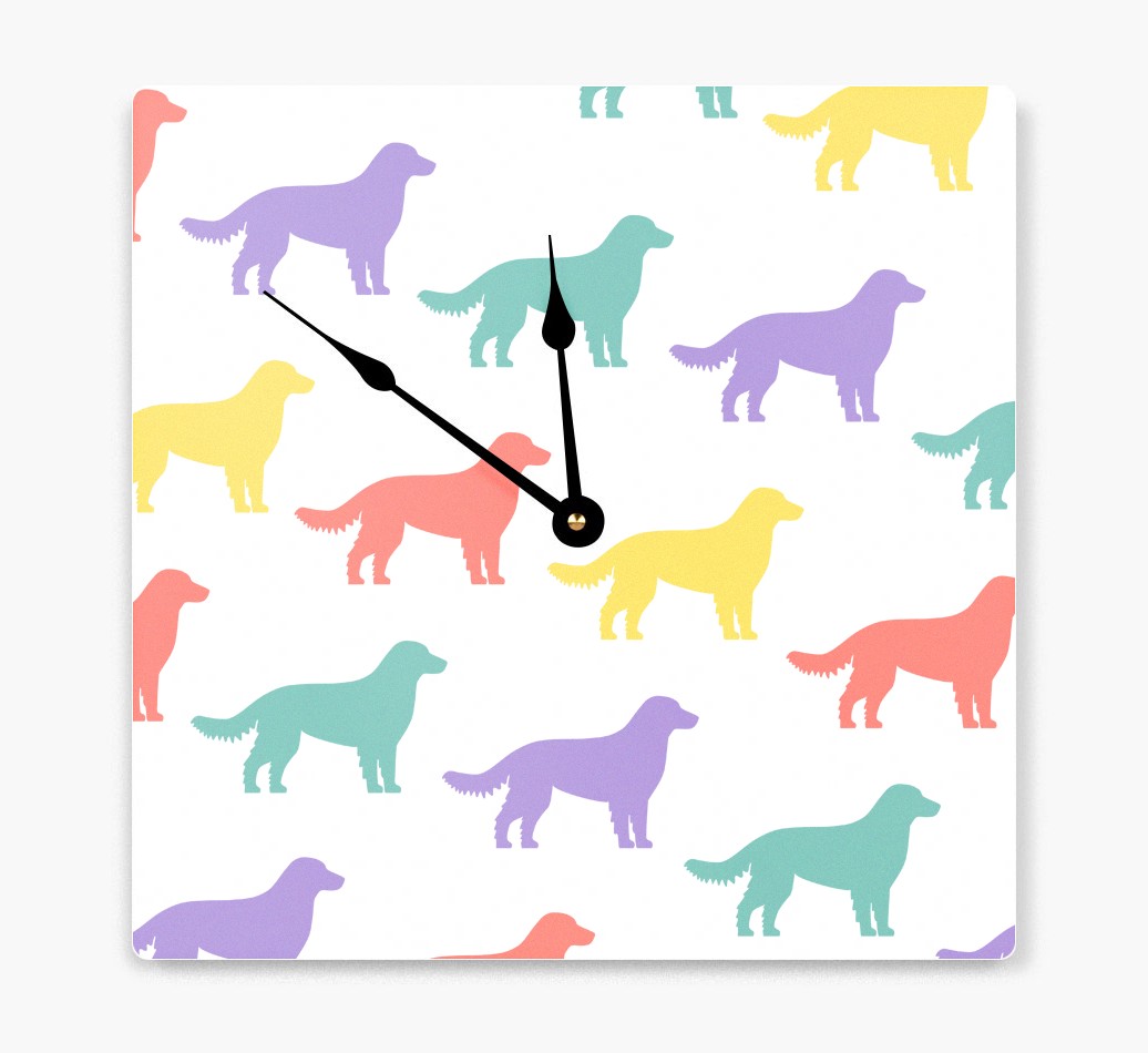 'Silhouette Pattern' - Personalised Wall Clock with {breedFullName} Icon