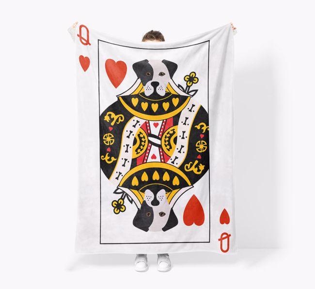 'Queen of Hearts' - Personalised Snuggle Blanket with {breedFullName}