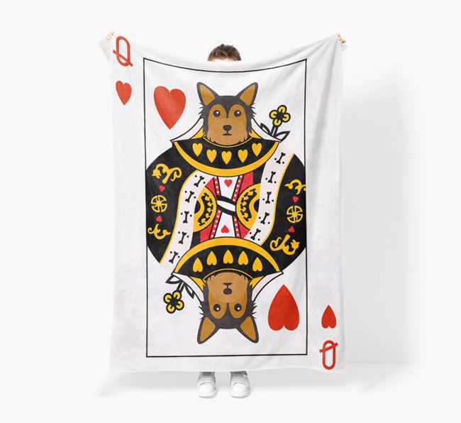 'Queen of Hearts' - Personalized {breedFullName} Blanket: Premium Sherpa Fleece