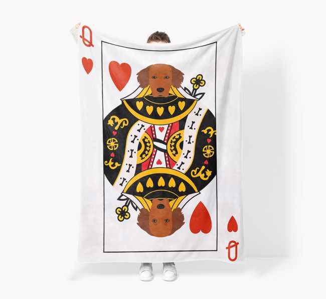 'Queen of Hearts' - Personalized {breedFullName} Blanket: Premium Sherpa Fleece