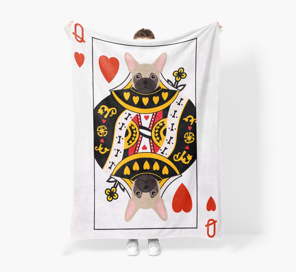 'Queen Of Hearts' - Personalised Blanket - Held by Person