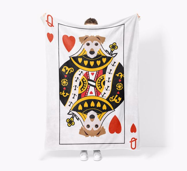 'Queen of Hearts' - Personalized {breedFullName} Blanket: Premium Sherpa Fleece