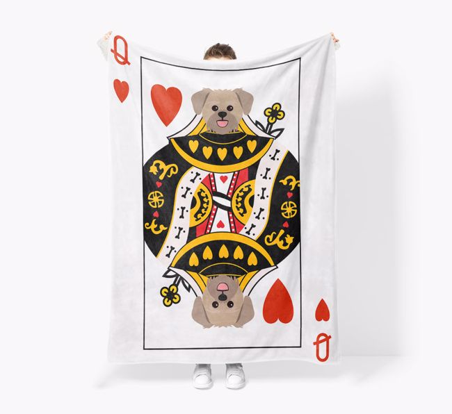 'Queen of Hearts' - Personalized {breedFullName} Blanket: Premium Sherpa Fleece