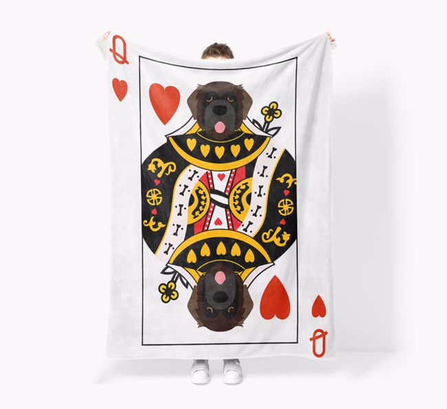 'Queen of Hearts' - Personalized {breedFullName} Blanket: Premium Sherpa Fleece