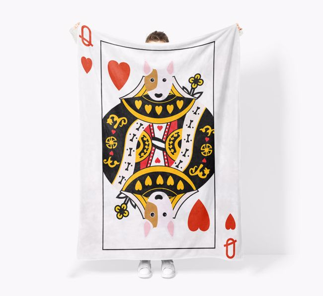 'Queen of Hearts' - Personalized {breedFullName} Blanket: Premium Sherpa Fleece