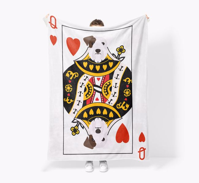 'Queen of Hearts' - Personalized {breedFullName} Blanket: Premium Sherpa Fleece