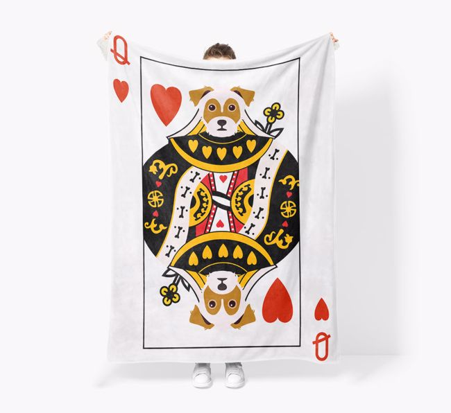 'Queen of Hearts' - Personalized {breedFullName} Blanket: Premium Sherpa Fleece