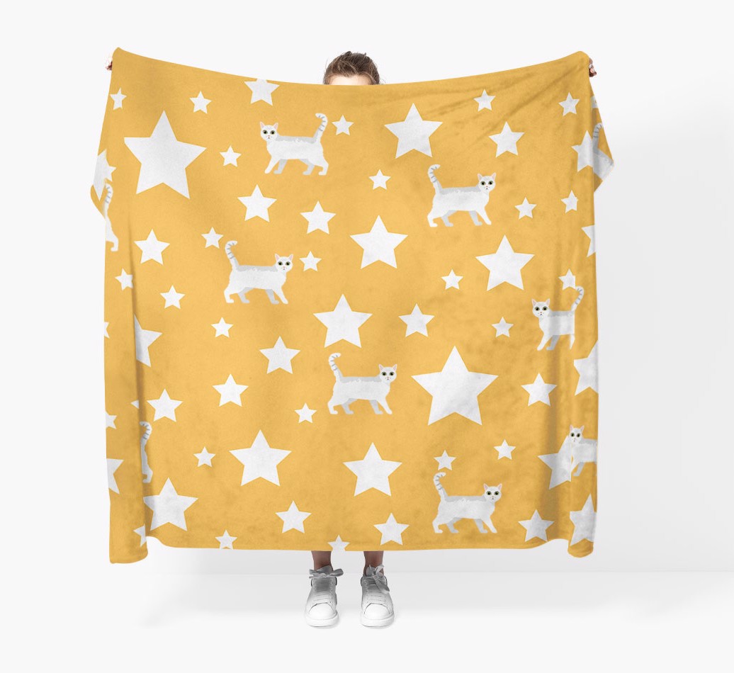 'Star Pattern' - Personalized {breedFullName} Throw Blanket - Held by Person