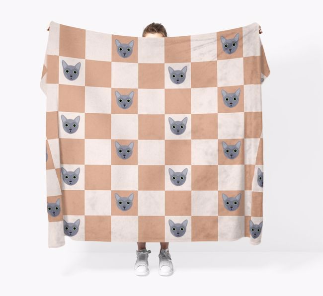 'Checkerboard' - Personalized {breedFullName} Throw Blanket