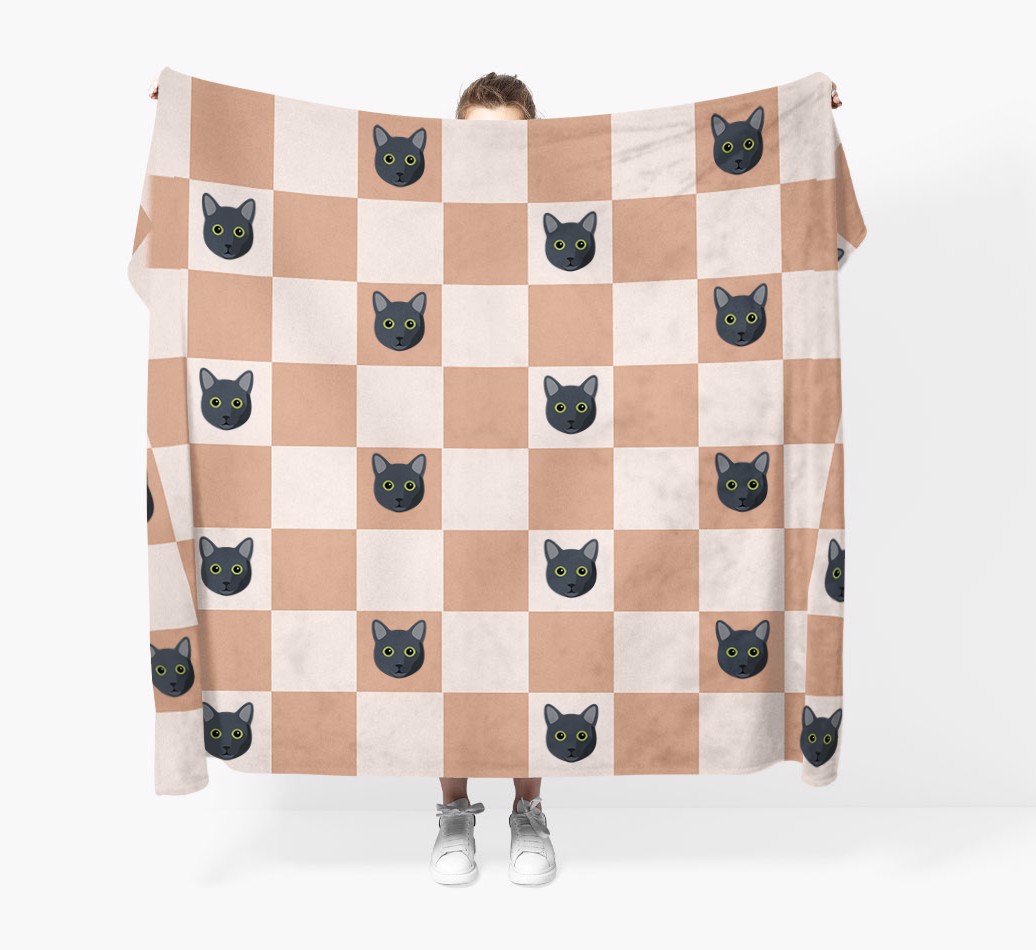 'Checkerboard' - Personalised Blanket - Held by Person