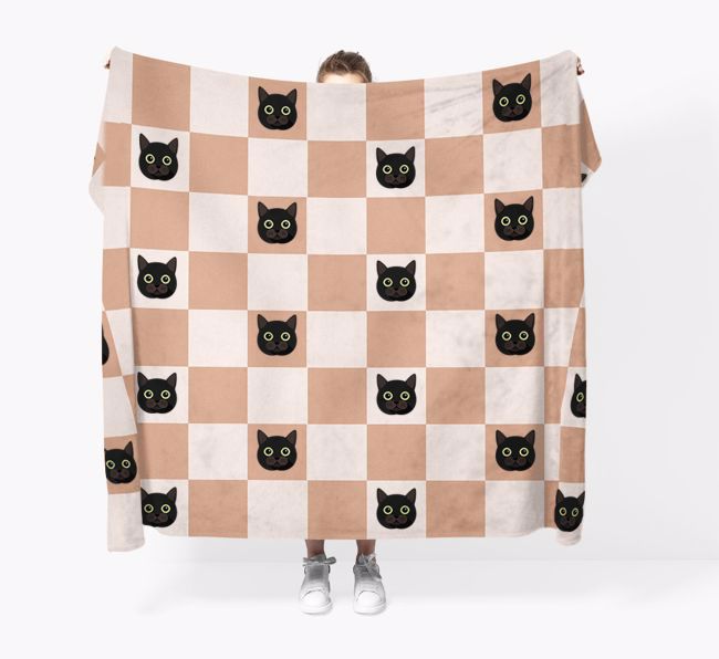 'Checkerboard' - Personalized {breedFullName} Throw Blanket