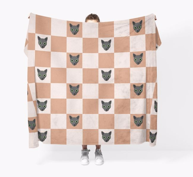 'Checkerboard' - Personalised {breedFullName} Throw Blanket