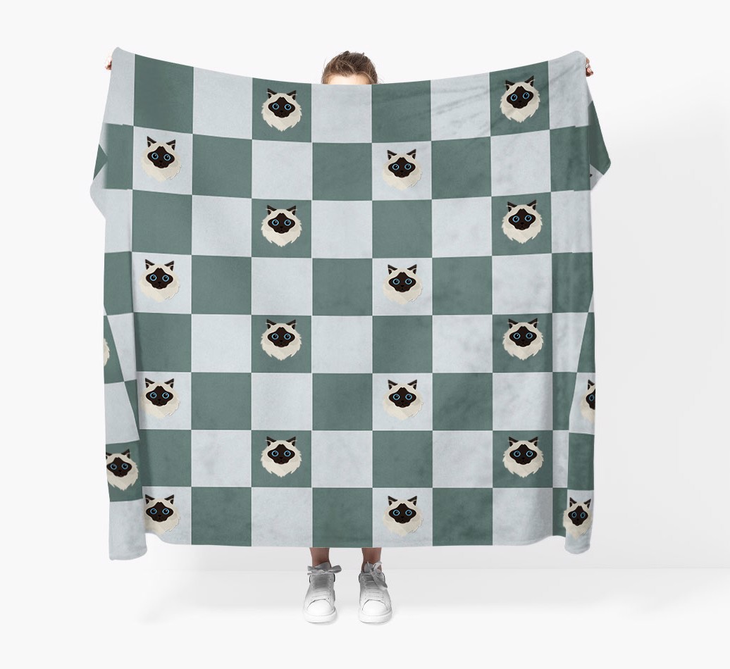 'Checkerboard' - Personalised Blanket - Held by Person