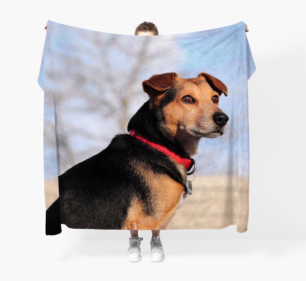 Personalised Photo Upload Blanket - Held by Person