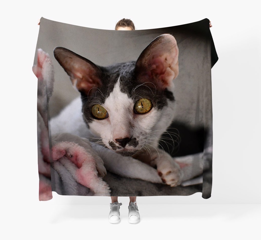 Personalised Photo Upload Blanket - Held by Person