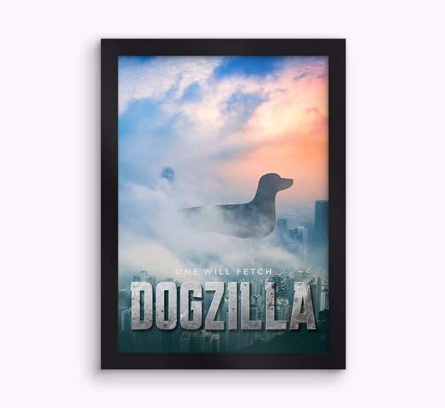 'Dogzilla' {breedFullName} Framed Print