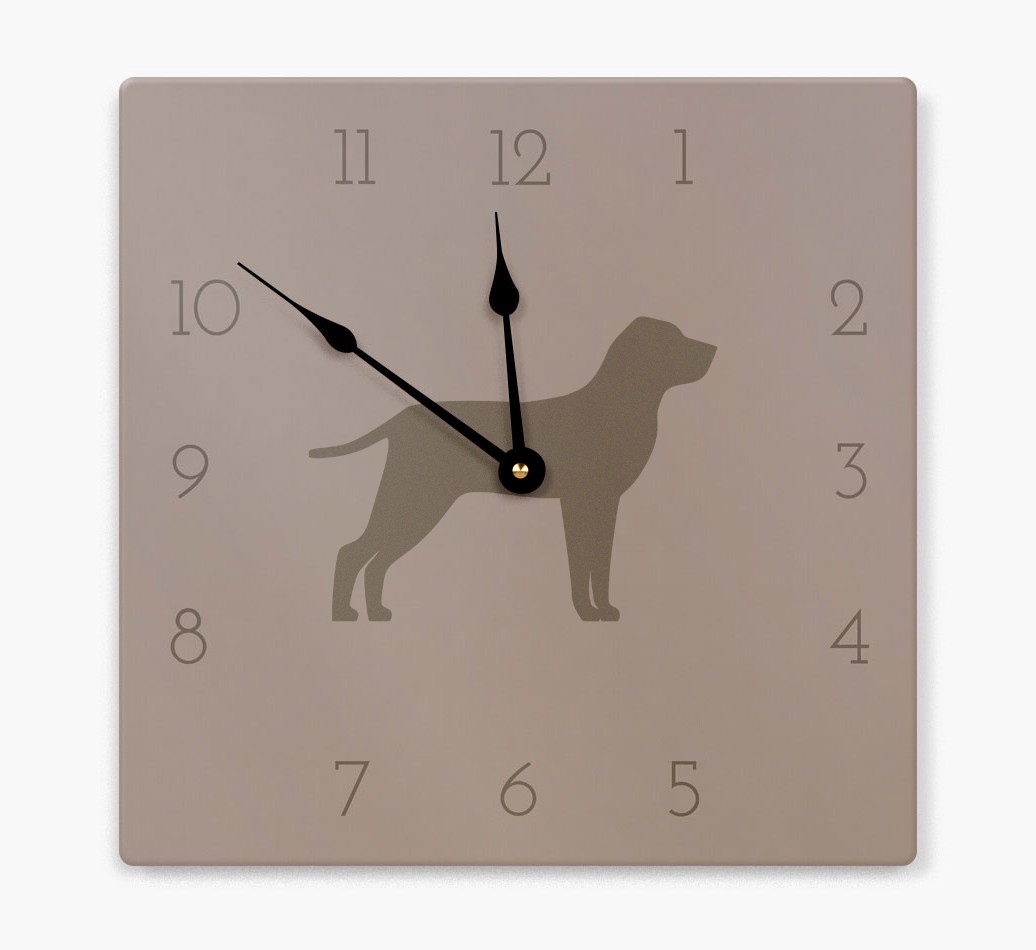 'Neutral Silhouette' - Personalised Wall Clock with {breedFullName} Icon