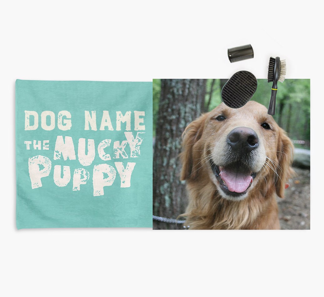 'Mucky Pup' - Personalised {breedFullName} Towel