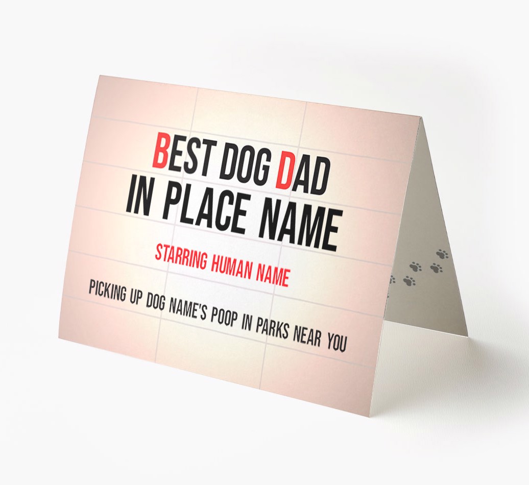'Best Dog Dad' Sign - Personalised {breedFullName} Card