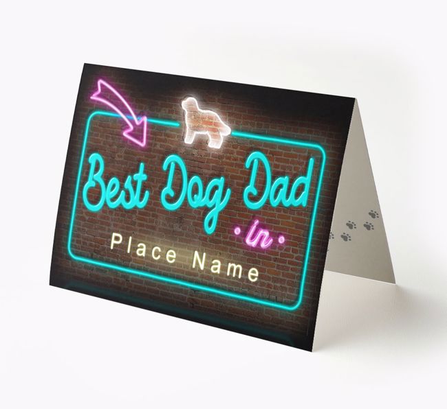 'Best Dog Dad in Town' - Personalized {breedFullName} Card