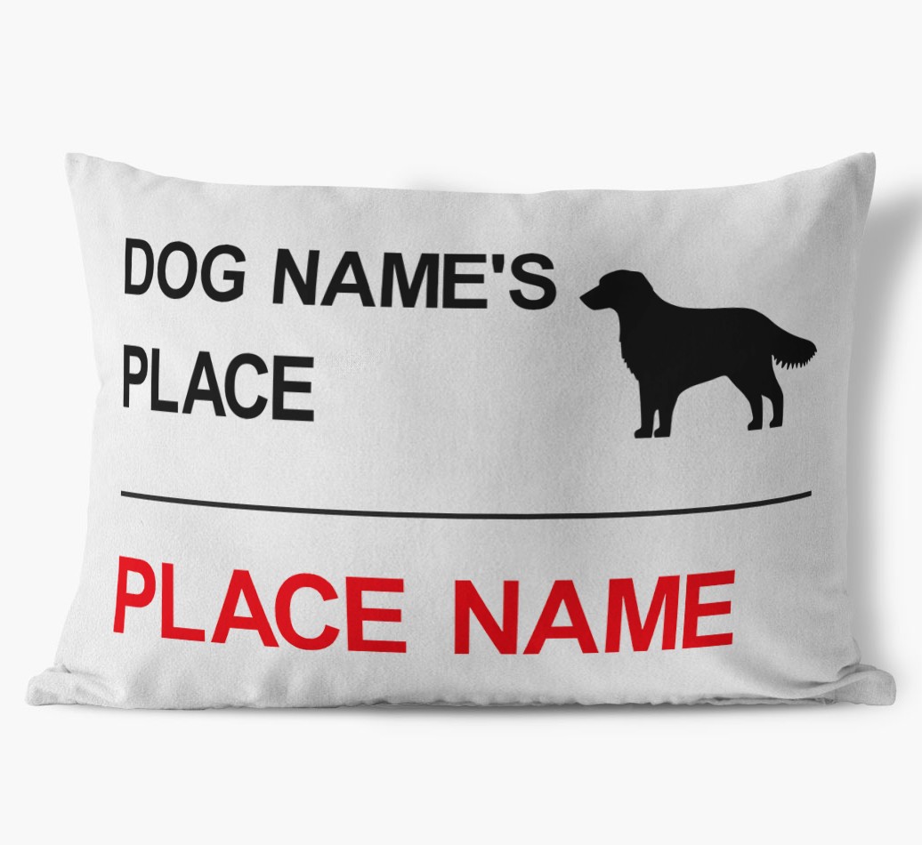 Street Sign: Personalised {breedFullName} Soft Touch Cushion with Silhouette