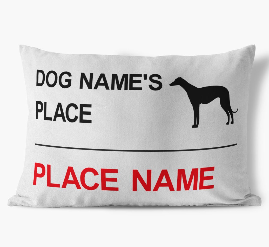 Street Sign: Personalised {breedFullName} Soft Touch Cushion with Silhouette