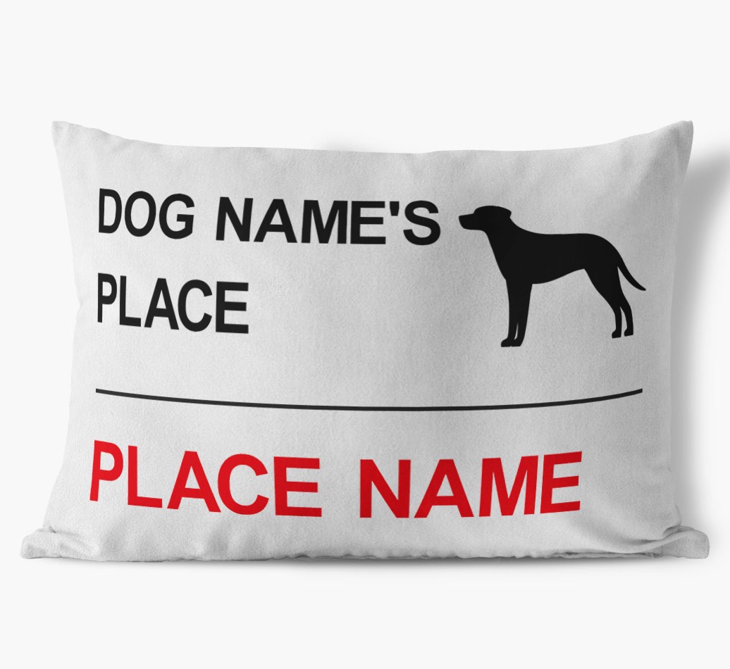 Street Sign: Personalised {breedFullName} Soft Touch Cushion with Silhouette