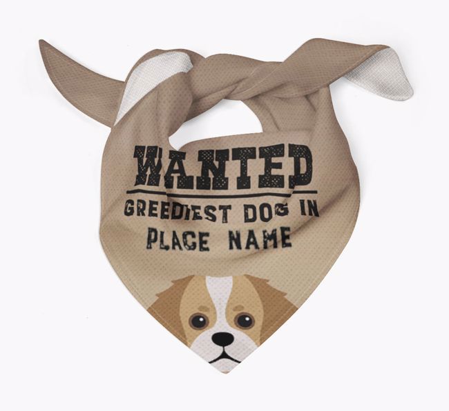 'Wanted' - Personalised {breedFullName} Bandana